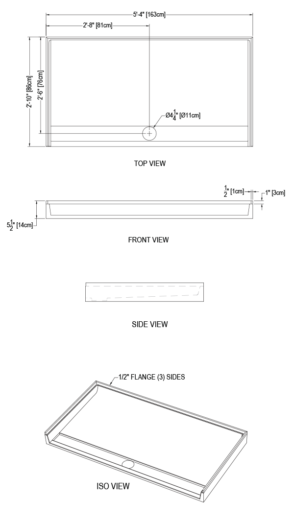 34x64 ADA Barrier Free - Trench Drain